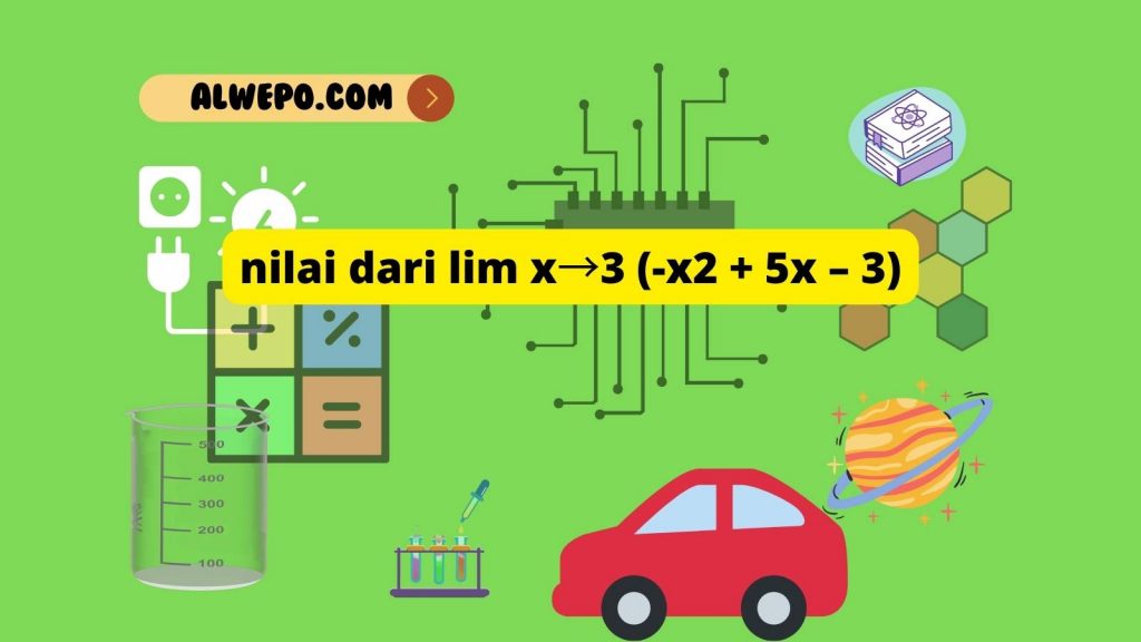 nilai dari lim x→3 (-x2 + 5x – 3)
